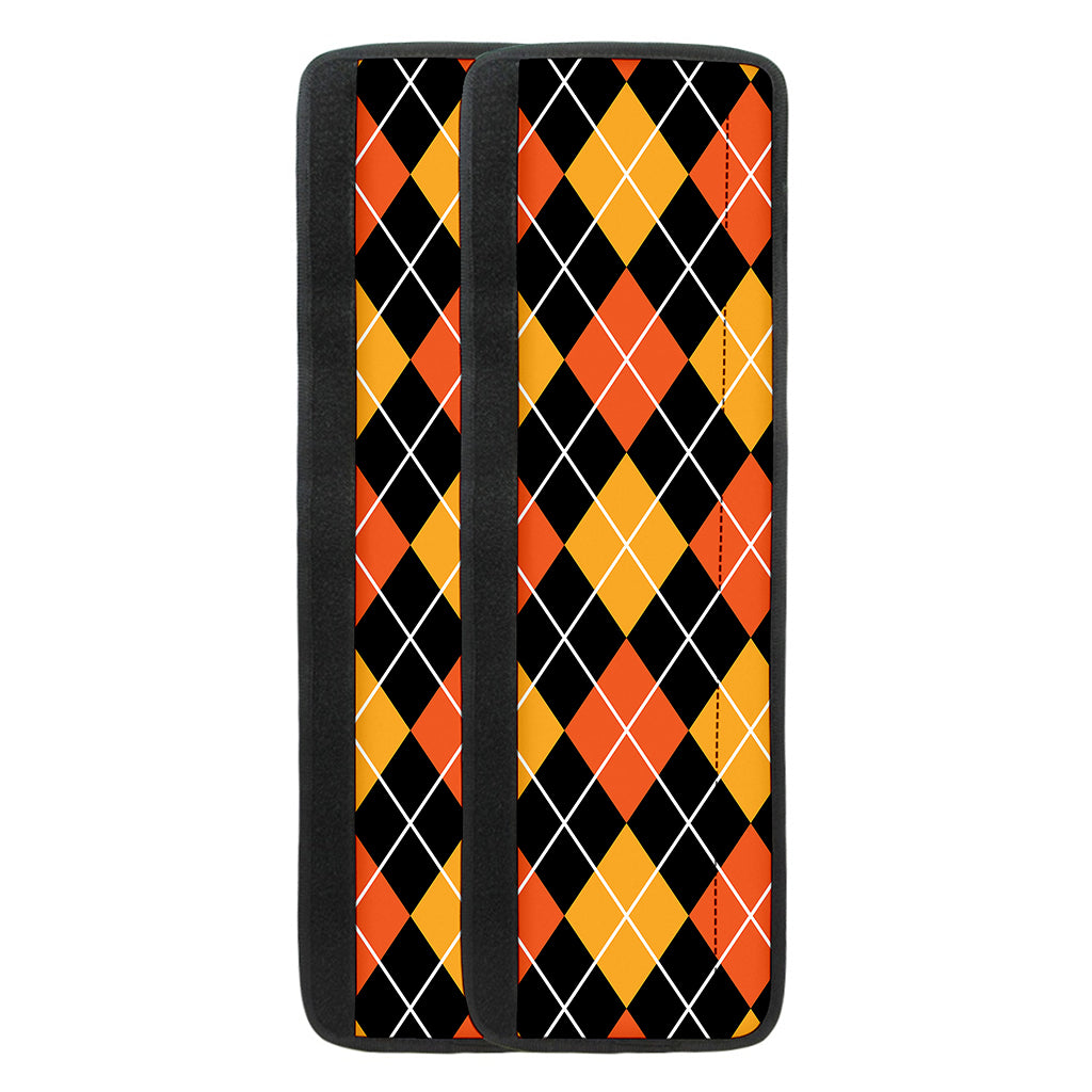 Halloween Black And Orange Argyle Print Refrigerator Handle Covers