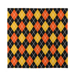 Halloween Black And Orange Argyle Print Silk Bandana