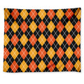 Halloween Black And Orange Argyle Print Tapestry