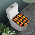 Halloween Black And Orange Argyle Print Toilet Lid Cover