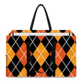 Halloween Black And Orange Argyle Print Utility Tote Bag