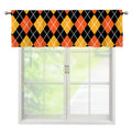 Halloween Black And Orange Argyle Print Window Valance