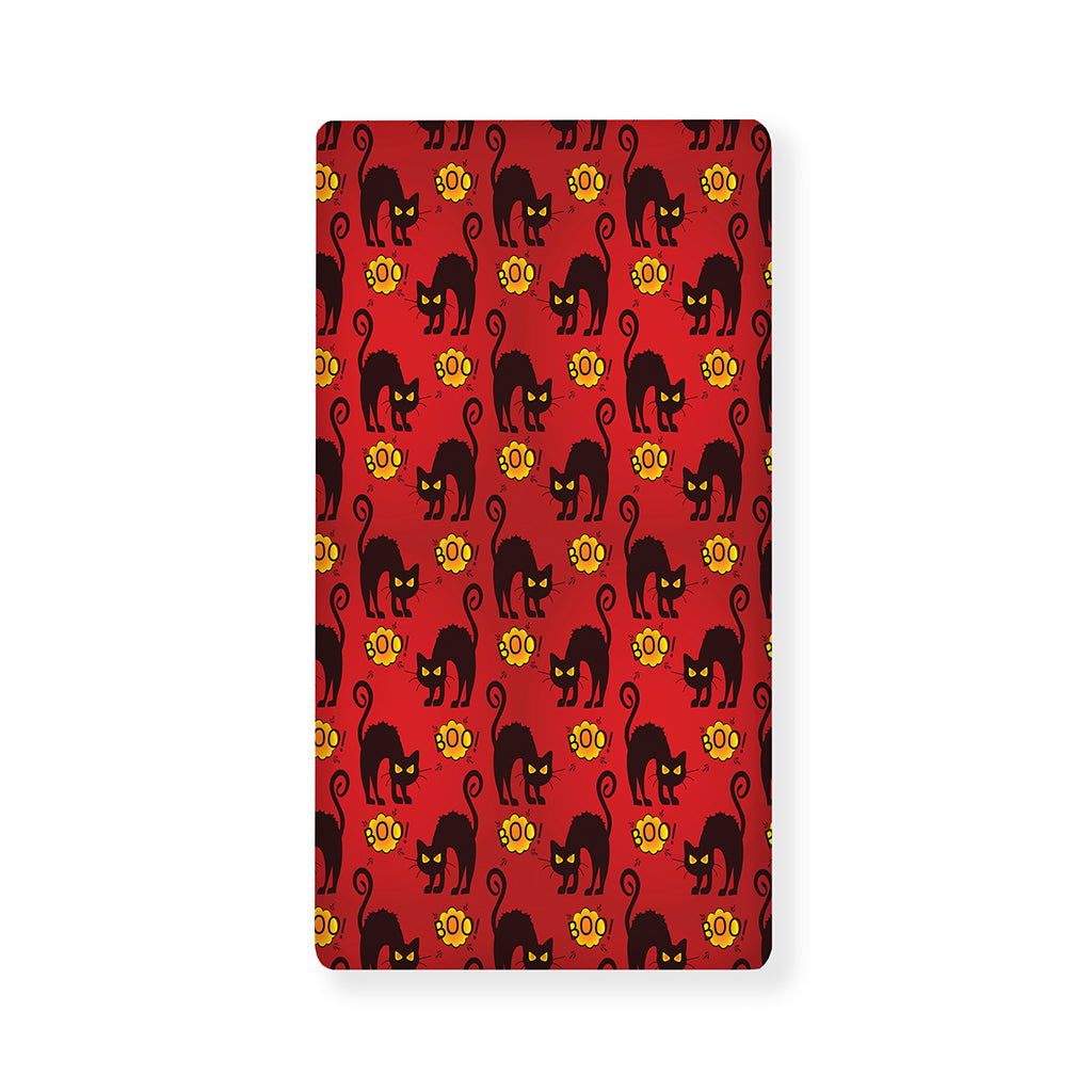 Halloween Black Cat Pattern Print Baby Crib Sheet