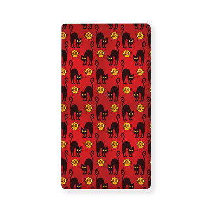 Halloween Black Cat Pattern Print Baby Crib Sheet