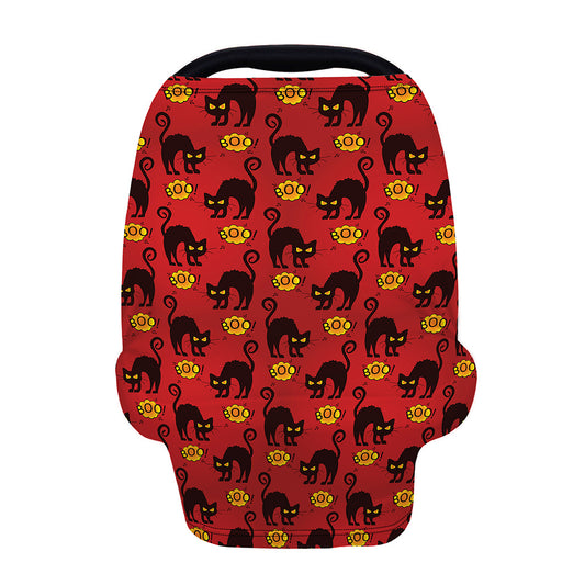 Halloween Black Cat Pattern Print Baby Seat Cover