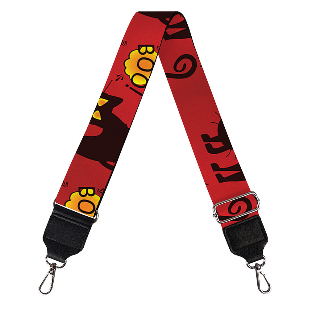 Halloween Black Cat Pattern Print Bag Strap