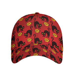 Halloween Black Cat Pattern Print Baseball Cap