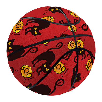 Halloween Black Cat Pattern Print Basketball