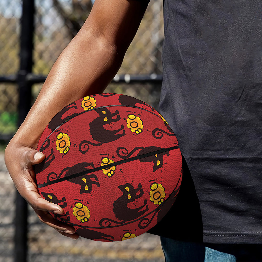 Halloween Black Cat Pattern Print Basketball