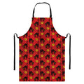 Halloween Black Cat Pattern Print Bib Apron With Pocket