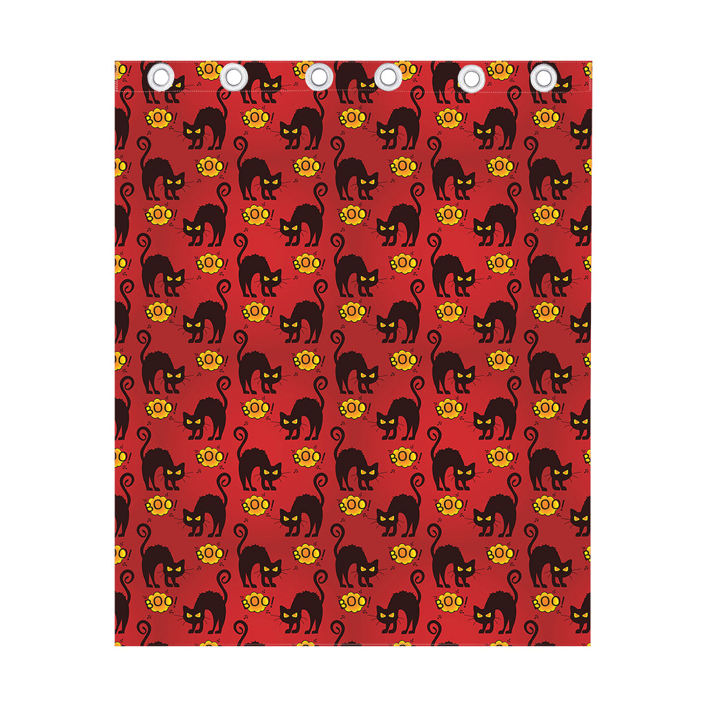 Halloween Black Cat Pattern Print Curtain