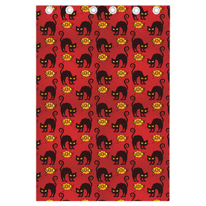 Halloween Black Cat Pattern Print Curtain