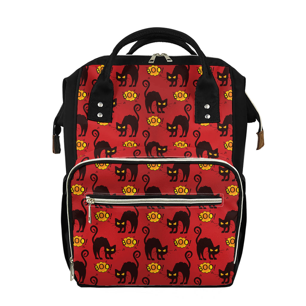 Halloween Black Cat Pattern Print Diaper Bag