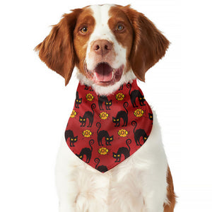 Halloween Black Cat Pattern Print Dog Bandana