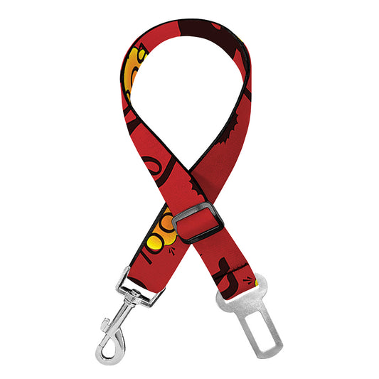 Halloween Black Cat Pattern Print Dog Seat Belt