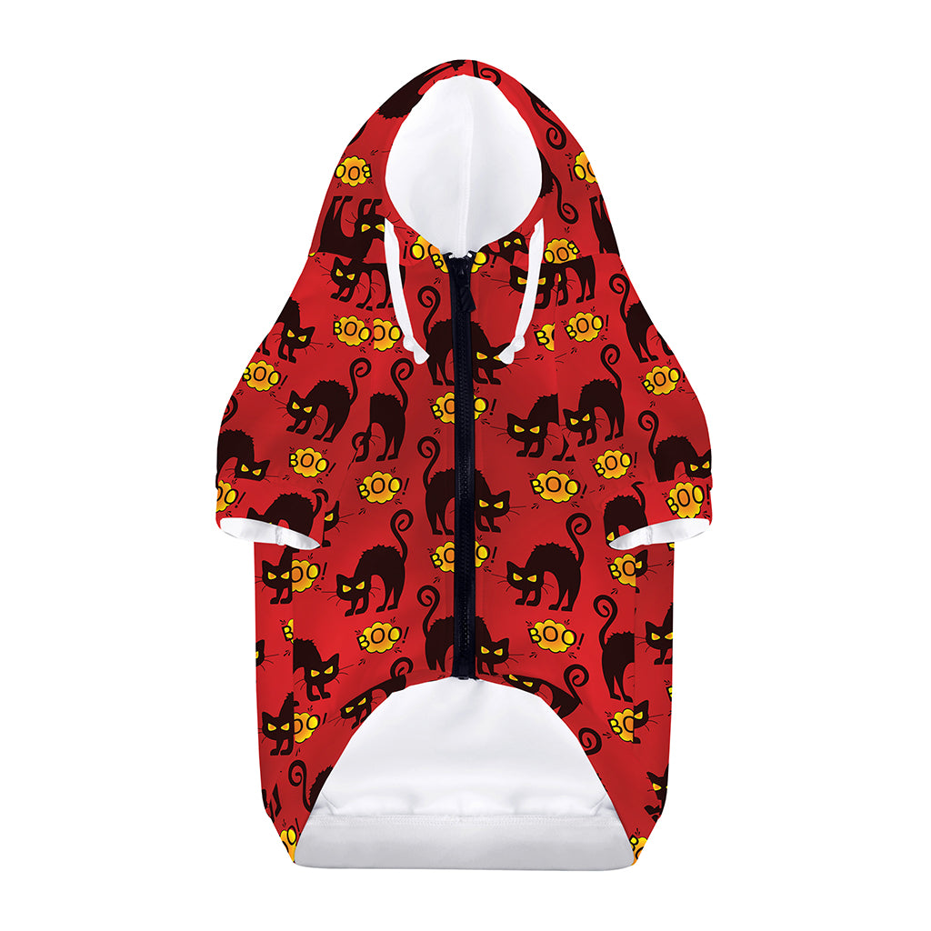 Halloween Black Cat Pattern Print Dog Zip Up Hoodie