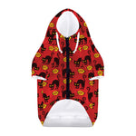 Halloween Black Cat Pattern Print Dog Zip Up Hoodie