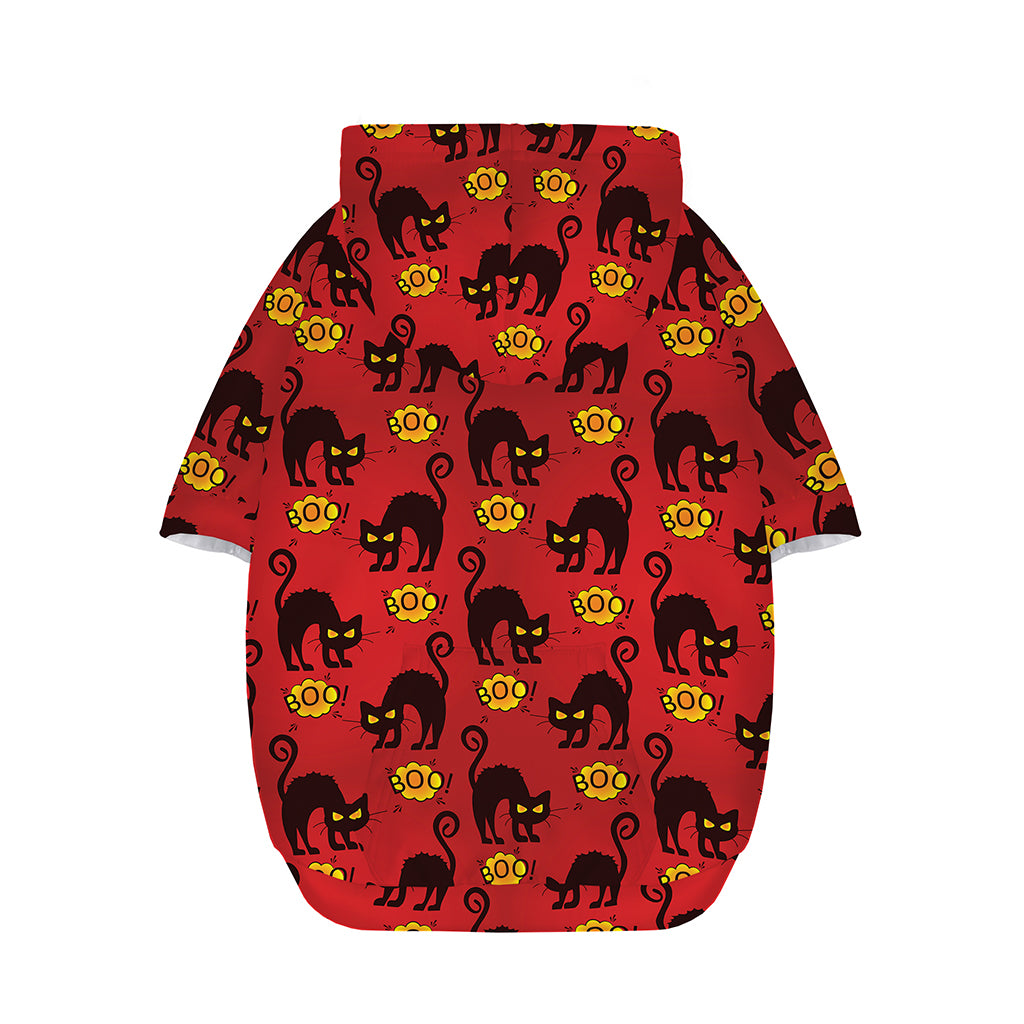 Halloween Black Cat Pattern Print Dog Zip Up Hoodie