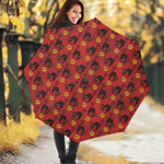 Halloween Black Cat Pattern Print Foldable Umbrella