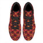 Halloween Black Cat Pattern Print High Top Leather Sneakers