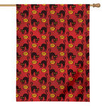 Halloween Black Cat Pattern Print House Flag