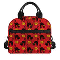 Halloween Black Cat Pattern Print Insulated Lunch Bag