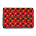 Halloween Black Cat Pattern Print Kitchen Mat