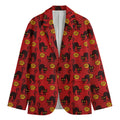 Halloween Black Cat Pattern Print Men's Blazer