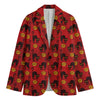 Halloween Black Cat Pattern Print Men's Blazer