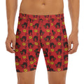 Halloween Black Cat Pattern Print Men's Long Boxer Briefs
