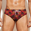 Halloween Black Cat Pattern Print Men's Swim Briefs