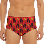 Halloween Black Cat Pattern Print Men's Triangle Swim Briefs