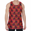 Halloween Black Cat Pattern Print Men's Velvet Tank Top