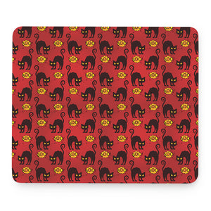 Halloween Black Cat Pattern Print Mouse Pad