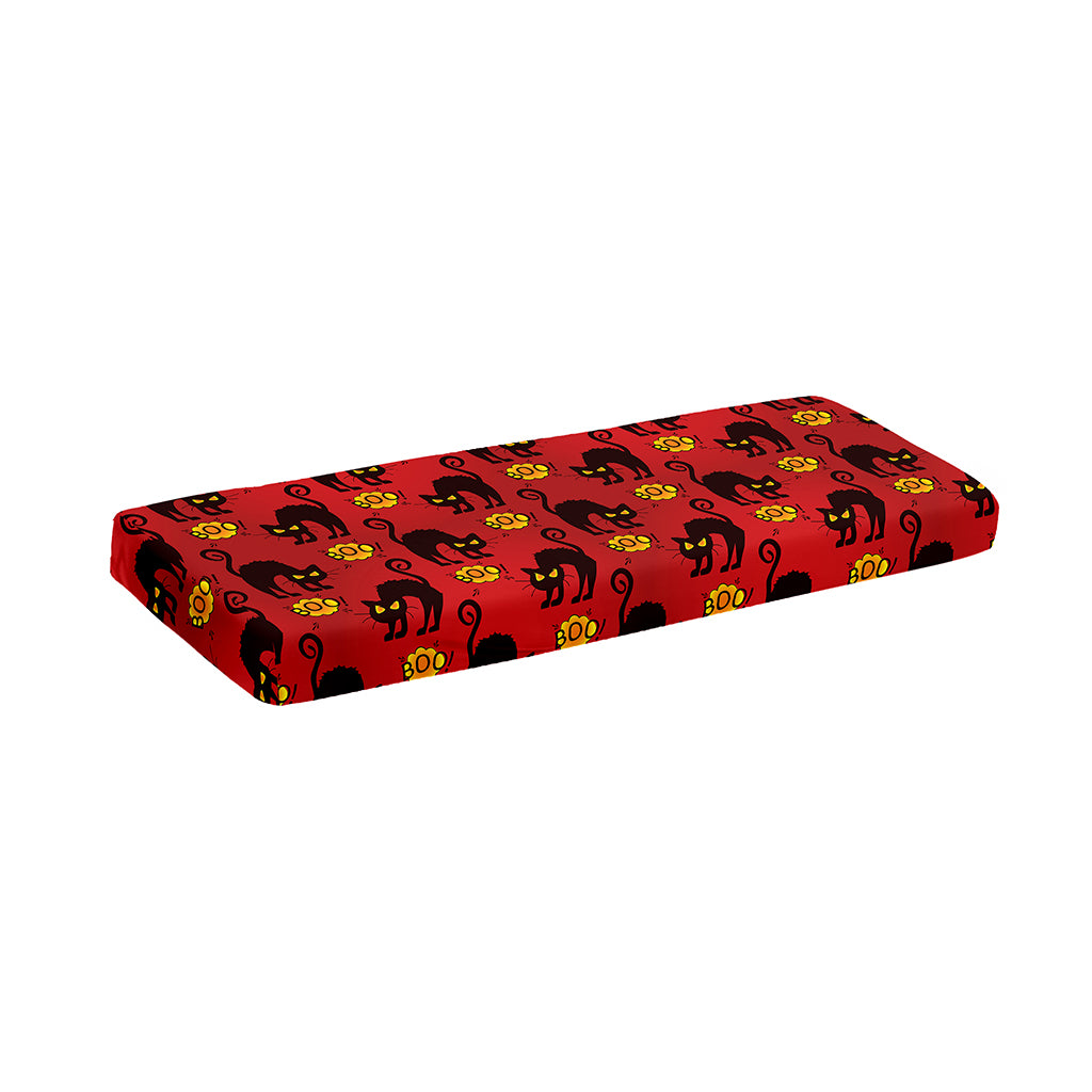 Halloween Black Cat Pattern Print Piano Keyboard Cover