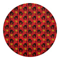 Halloween Black Cat Pattern Print Round Blanket