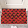 Halloween Black Cat Pattern Print Rubber Doormat