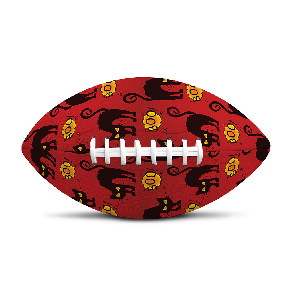Halloween Black Cat Pattern Print Rugby Ball