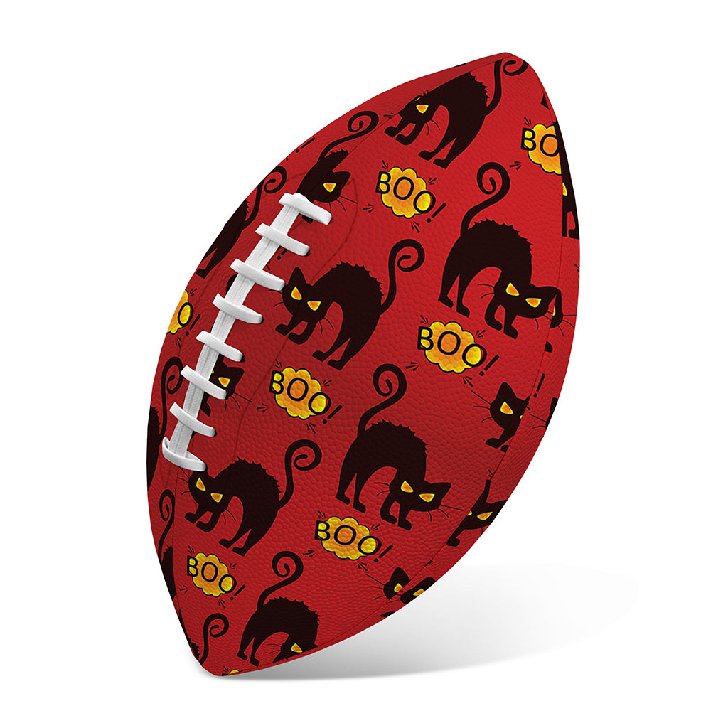 Halloween Black Cat Pattern Print Rugby Ball