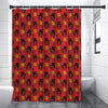 Halloween Black Cat Pattern Print Shower Curtain