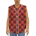 Halloween Black Cat Pattern Print Sleeveless Baseball Jersey