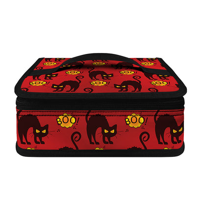 Halloween Black Cat Pattern Print Small Lunch Bag