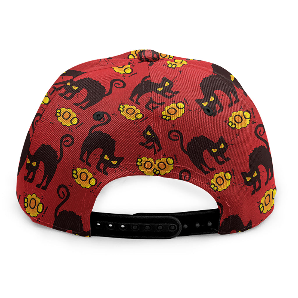 Halloween Black Cat Pattern Print Snapback Cap