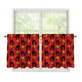 Halloween Black Cat Pattern Print Tier Curtains