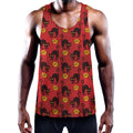 Halloween Black Cat Pattern Print Men's Workout Tank Top