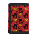 Halloween Black Cat Pattern Print Trifold Wallet
