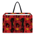 Halloween Black Cat Pattern Print Utility Tote Bag