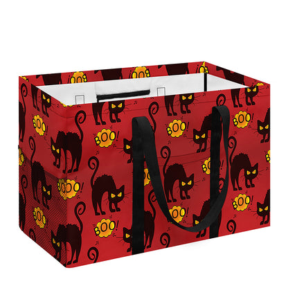 Halloween Black Cat Pattern Print Utility Tote Bag