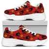 Halloween Black Cat Pattern Print White Chunky Shoes