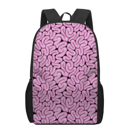 Halloween Brain Print 17 Inch Backpack